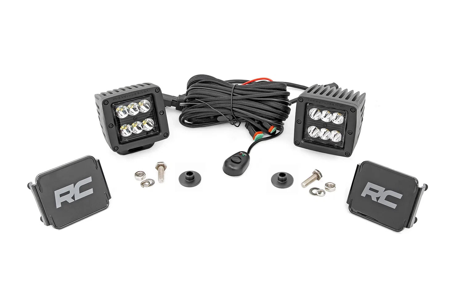 Fits Ford Bronco(21-24) LED Light Ditch Mount 2_ Black Pair Spot Pattern 71047
